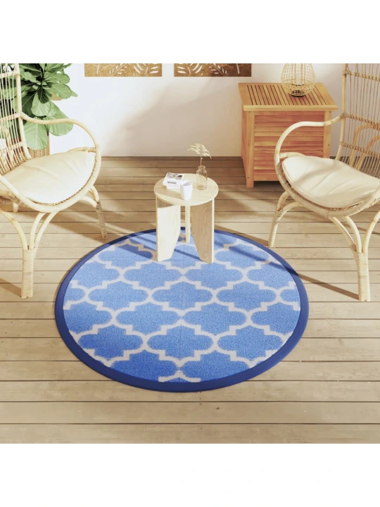Lauko kilimas, mėlynos spalvos, 120cm skersmens, PP
