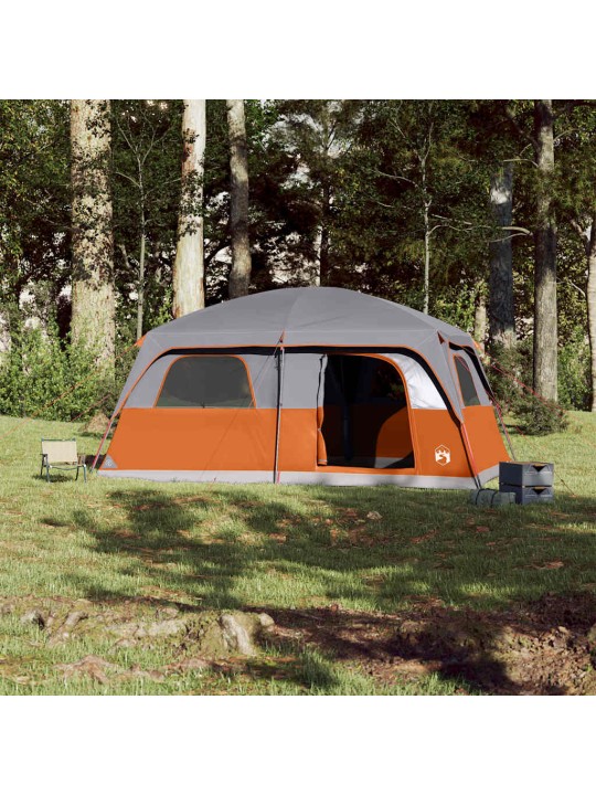 Šeimos palapinė, pilka/oranžinė, 10 vietų, atspari vandeniui