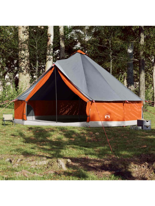 Šeimos palapinė, pilka ir oranžinė, 12 vietų, tipi