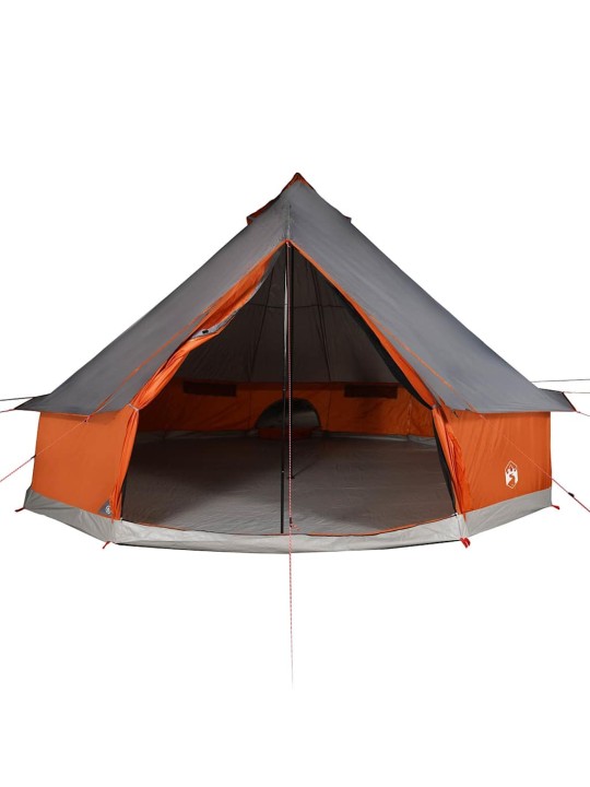 Šeimos palapinė, pilka ir oranžinė, 12 vietų, tipi