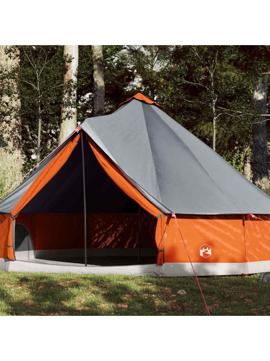Šeimos palapinė, pilka ir oranžinė, 12 vietų, tipi