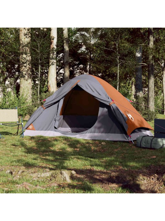 Stovyklavimo palapinė, pilka/oranžinė, dvivietė, kupolinė