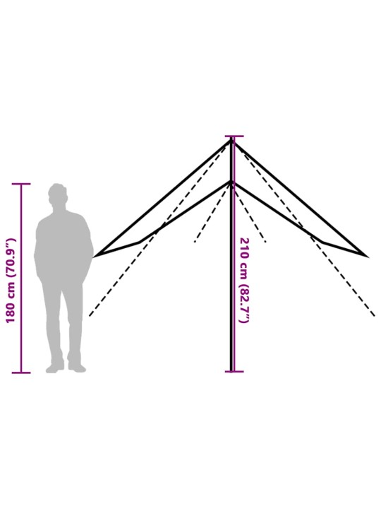 Stovyklavimo tentas, mėlynas, 460x305x210cm, atsparus vandeniui