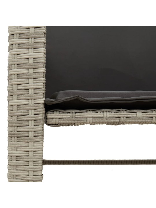 Dvivietė sodo sofa su staliuku/taburetėmis, pilka, poliratanas