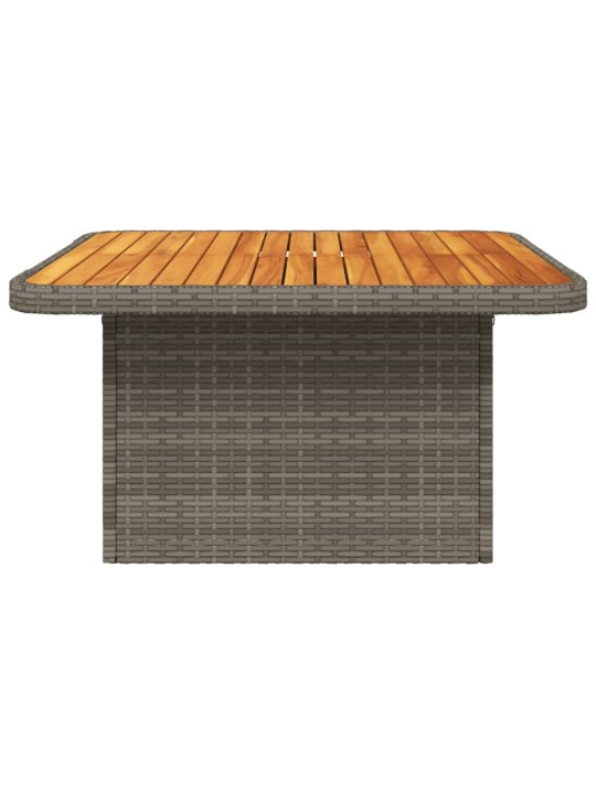 Sodo stalas, pilkas, 80x80x71cm, poliratanas/akacijos mediena