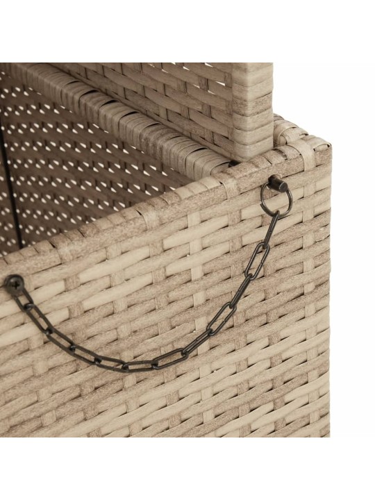 Sodo stalas, smėlio, 90x55x71cm, poliratanas/akacijos mediena