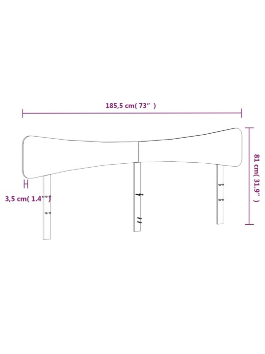 Galvūgalis, baltos spalvos, 180cm, pušies medienos masyvas