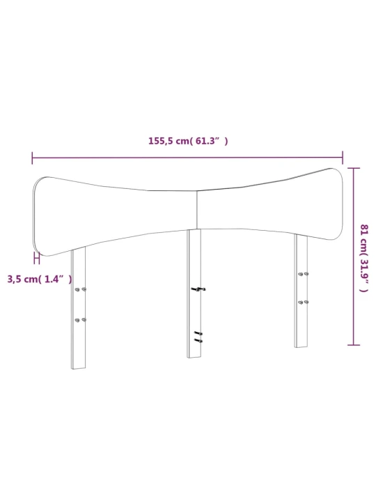 Galvūgalis, baltos spalvos, 150cm, pušies medienos masyvas