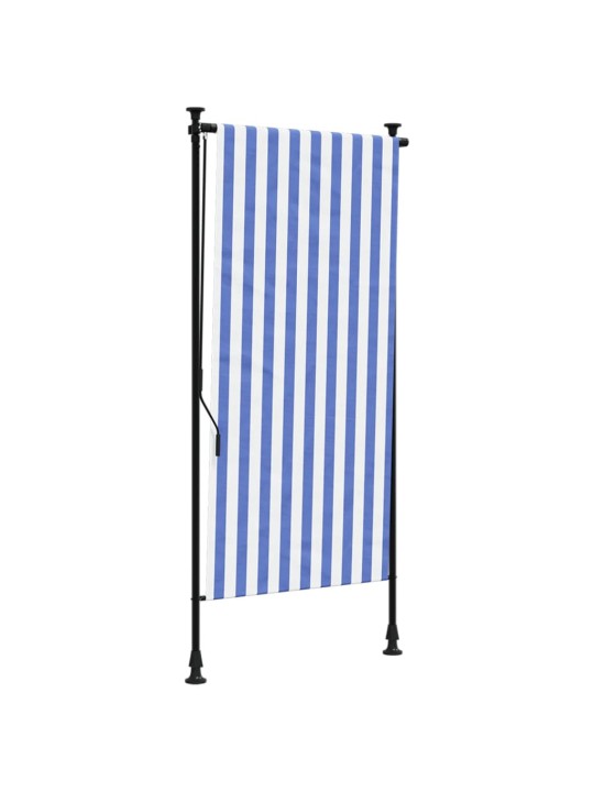 Lauko roletas, mėlynas ir baltas, 100x270cm, audinys ir plienas