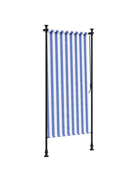 Lauko roletas, mėlynas ir baltas, 120x270cm, audinys ir plienas