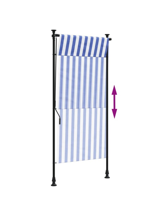 Lauko roletas, mėlynas ir baltas, 120x270cm, audinys ir plienas