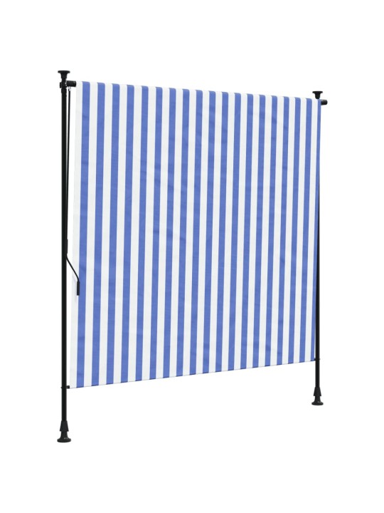 Lauko roletas, mėlynas ir baltas, 150x270cm, audinys ir plienas
