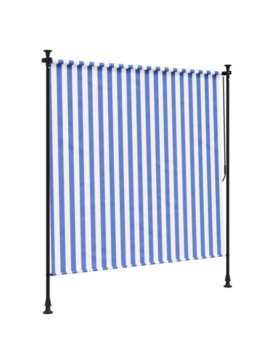 Lauko roletas, mėlynas ir baltas, 150x270cm, audinys ir plienas