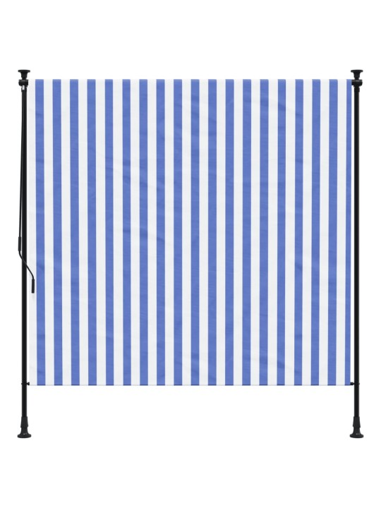 Lauko roletas, mėlynas ir baltas, 200x270cm, audinys ir plienas