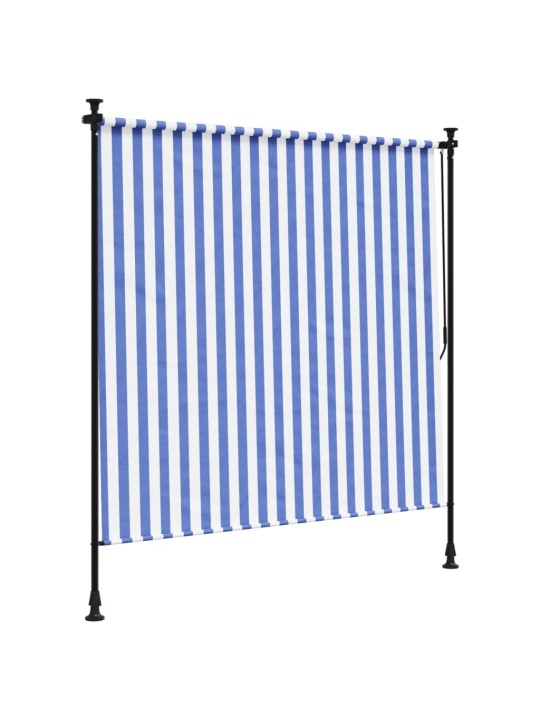 Lauko roletas, mėlynas ir baltas, 200x270cm, audinys ir plienas