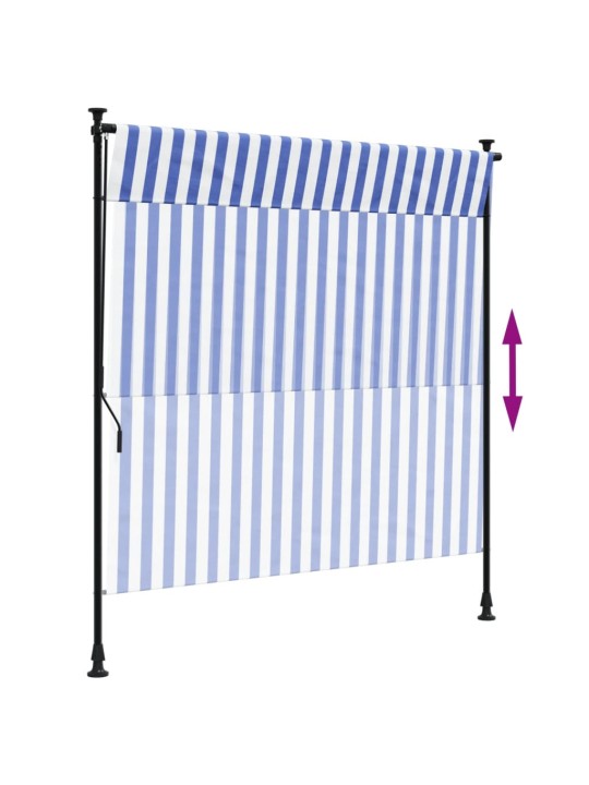 Lauko roletas, mėlynas ir baltas, 200x270cm, audinys ir plienas