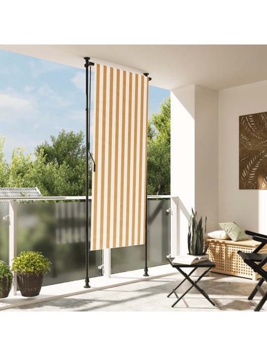 Lauko roletas, oranžinis/baltas, 100x270cm, audinys ir plienas