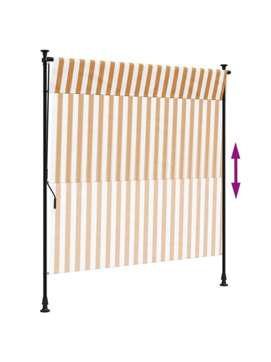Lauko roletas, oranžinis/baltas, 150x270cm, audinys ir plienas