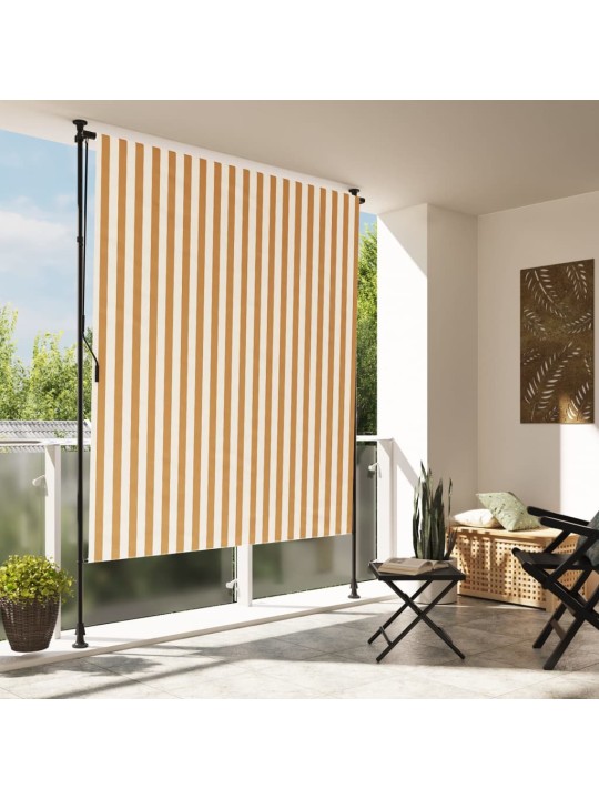 Lauko roletas, oranžinis/baltas, 150x270cm, audinys ir plienas