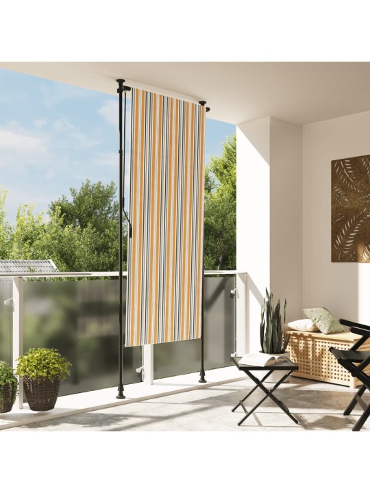 Lauko roletas, geltonas/baltas, 100x270cm, audinys ir plienas