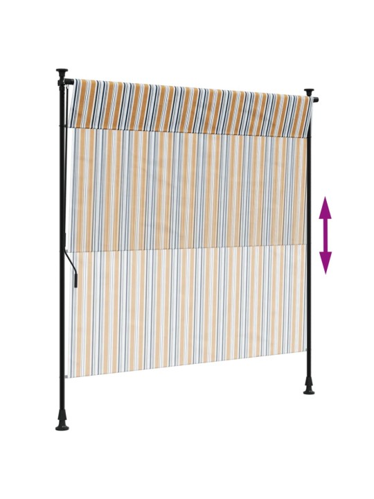 Lauko roletas, geltonas/baltas, 150x270cm, audinys ir plienas
