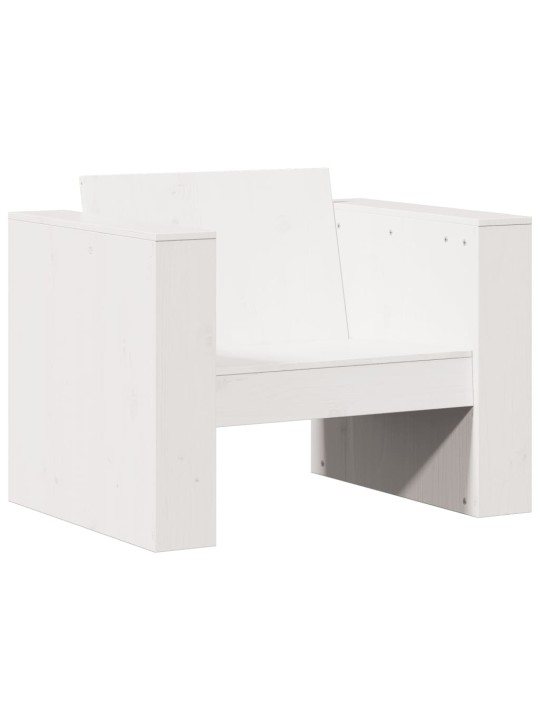Sodo sofos dalis, balta, 79x60x62cm, pušies medienos masyvas