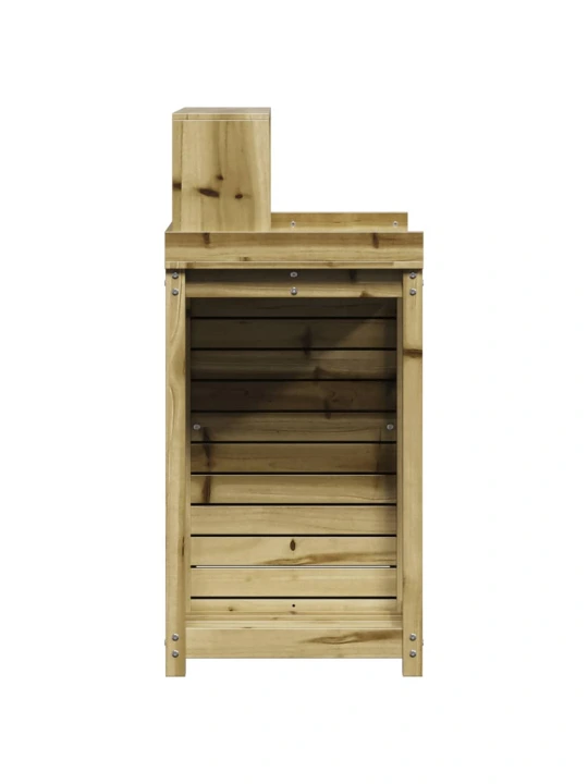 Sodinimo stalas su lentynomis, 82,5x50x109,5cm, pušis