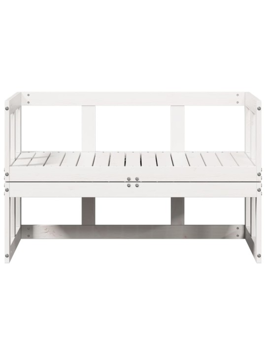 Sodo sofa-suoliukas, baltas, pušies masyvas, išskleidžiama