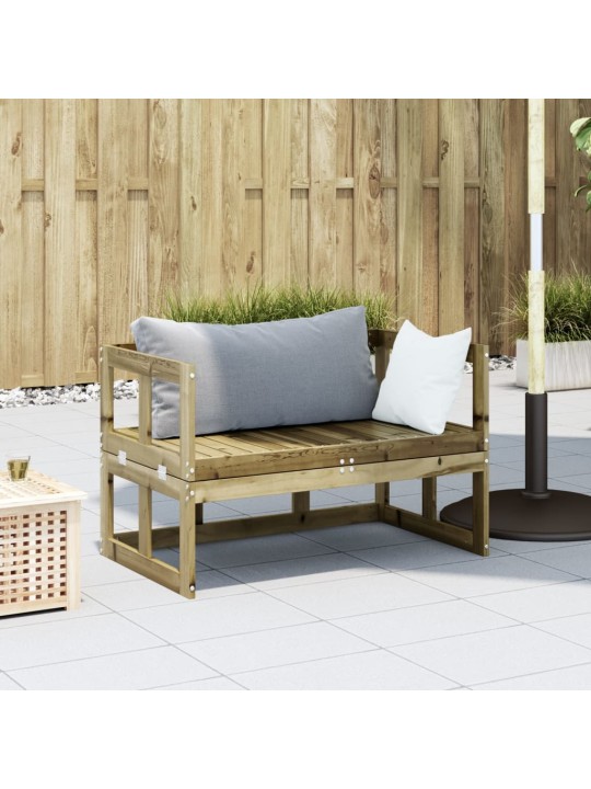 Sodo sofa-suoliukas, impregnuota pušies mediena, išskleidžiama