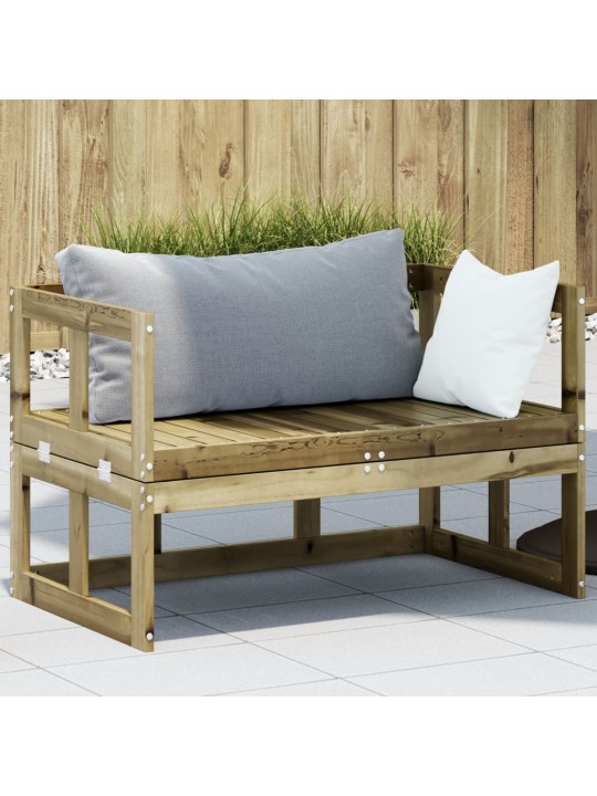 Sodo sofa-suoliukas, impregnuota pušies mediena, išskleidžiama