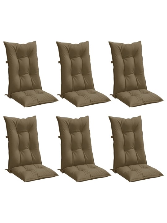Kėdės pagalvėlės, 6vnt., taupe, 120x50x7cm, audinys