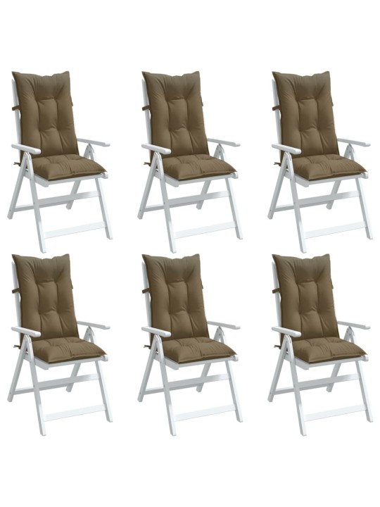 Kėdės pagalvėlės, 6vnt., taupe, 120x50x7cm, audinys
