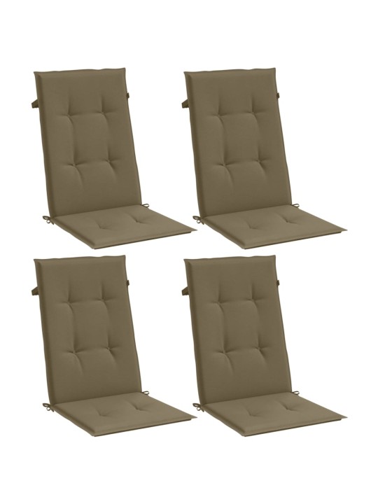 Kėdės pagalvėlės, 4vnt., taupe, 120x50x4cm, audinys