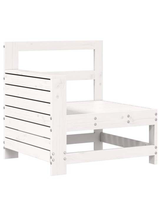 Sodo sofos dalis, balta, 69x62x70,5cm, pušis, su porankiu