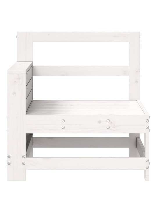 Sodo sofos dalis, balta, 69x62x70,5cm, pušis, su porankiu