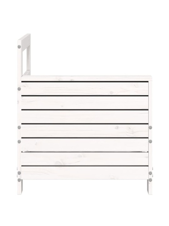 Sodo sofos dalis, balta, 69x62x70,5cm, pušis, su porankiu