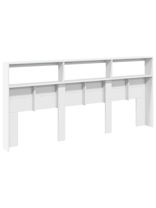 Galvūgalis-spintelė su LED, baltos spalvos, 220x17x102cm