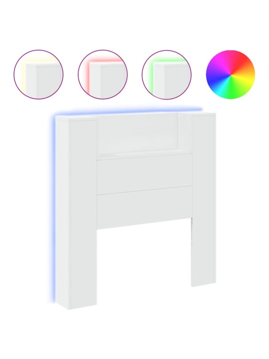 Galvūgalis-spintelė su LED, baltos spalvos, 100x16,5x103,5cm