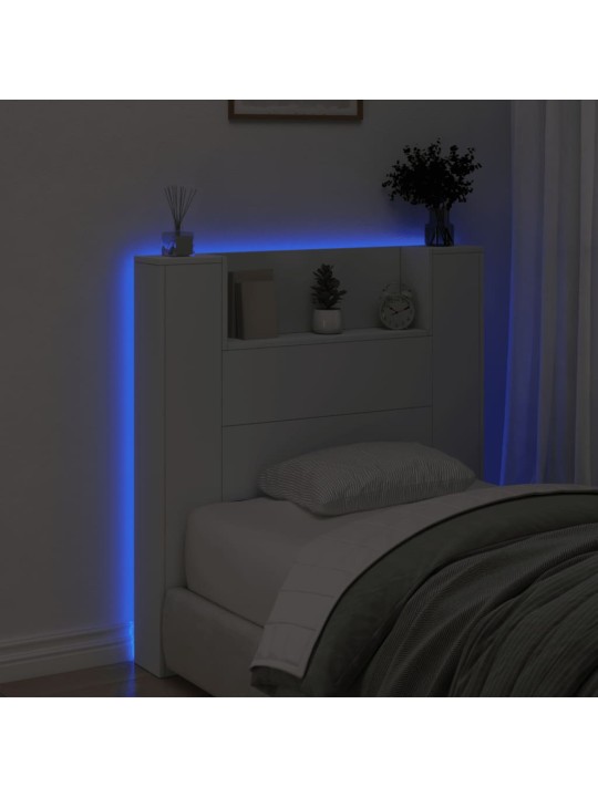 Galvūgalis-spintelė su LED, baltos spalvos, 100x16,5x103,5cm