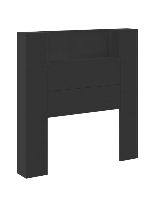 Galvūgalis-spintelė su LED, juodos spalvos, 100x16,5x103,5cm