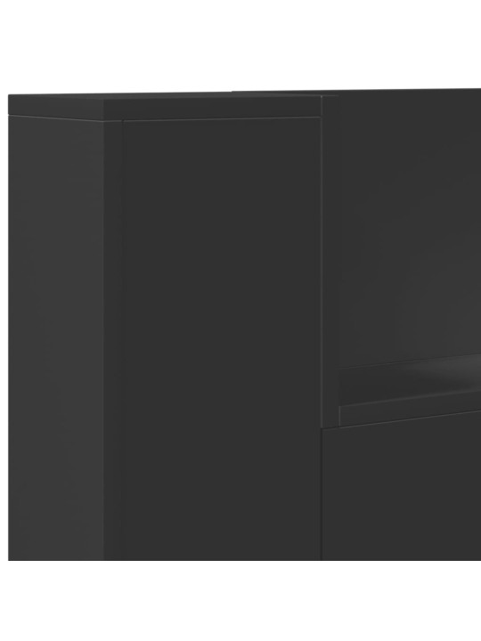 Galvūgalis-spintelė su LED, juodos spalvos, 100x16,5x103,5cm