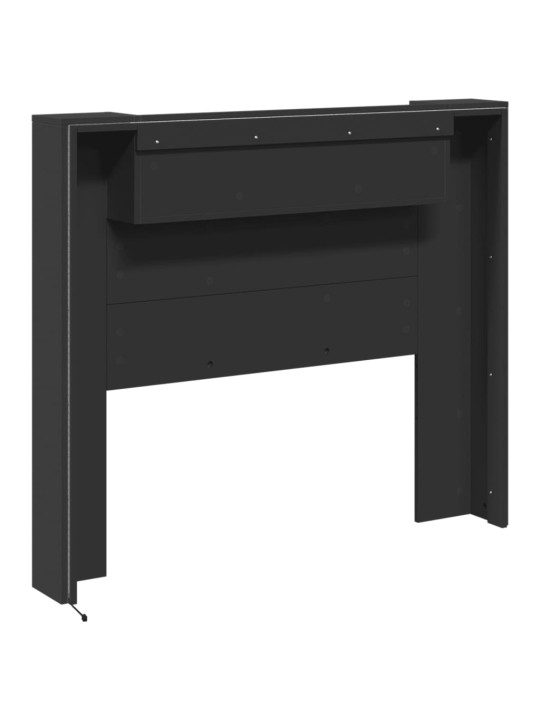 Galvūgalis-spintelė su LED, juodos spalvos, 120x16,5x103,5cm