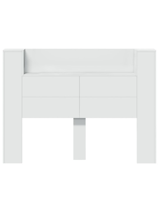 Galvūgalis-spintelė su LED, baltos spalvos, 140x16,5x103,5cm
