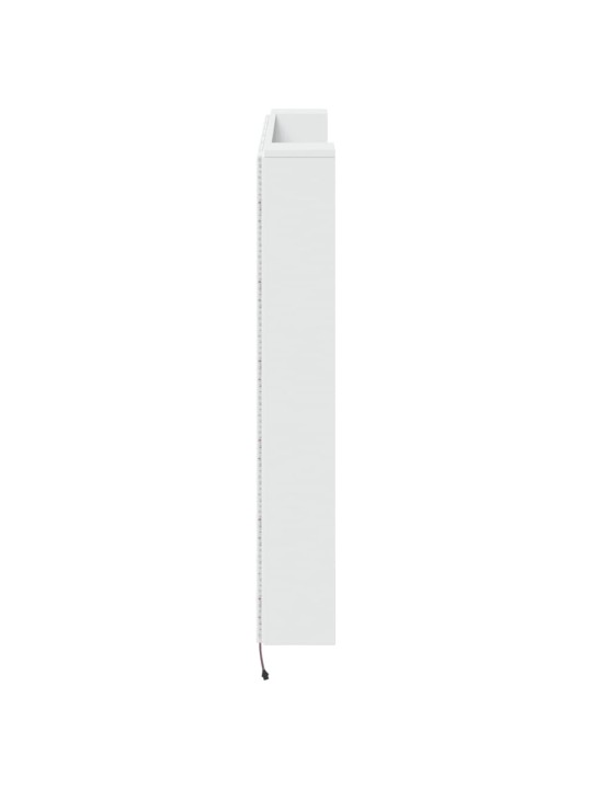 Galvūgalis-spintelė su LED, baltos spalvos, 140x16,5x103,5cm