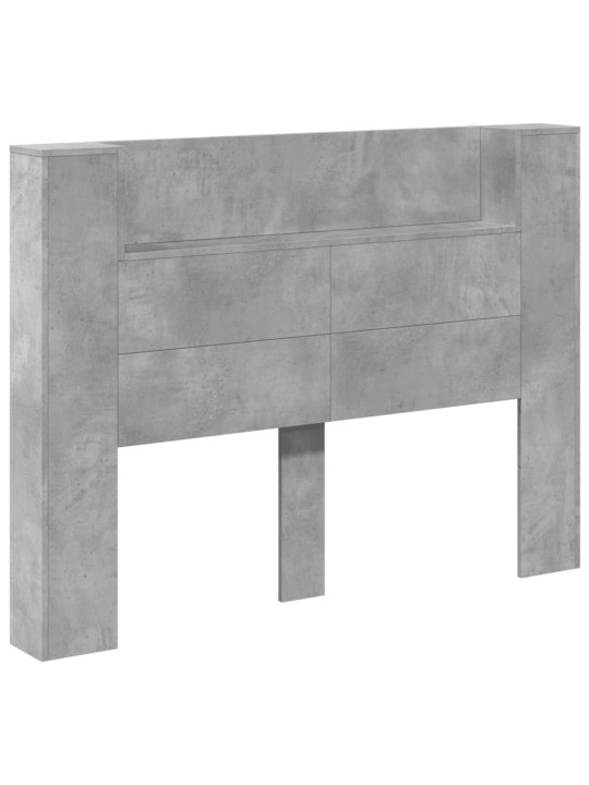 Galvūgalis-spintelė su LED, betono pilkas, 140x16,5x103,5cm