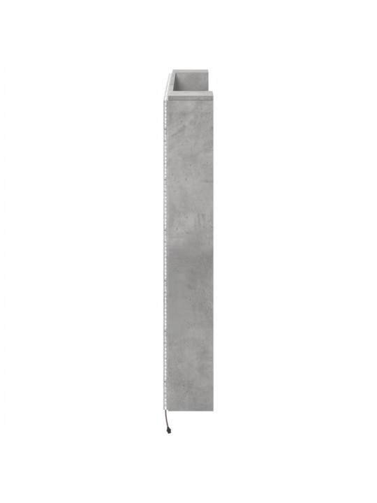 Galvūgalis-spintelė su LED, betono pilkas, 140x16,5x103,5cm