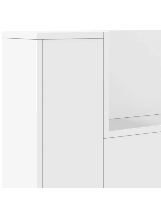 Galvūgalis-spintelė su LED, baltos spalvos, 160x16,5x103,5cm