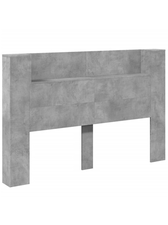 Galvūgalis-spintelė su LED, betono pilkas, 160x16,5x103,5cm