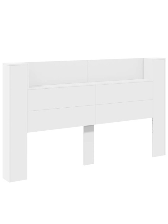 Galvūgalis-spintelė su LED, baltos spalvos, 180x16,5x103,5cm