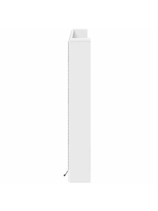 Galvūgalis-spintelė su LED, baltos spalvos, 180x16,5x103,5cm